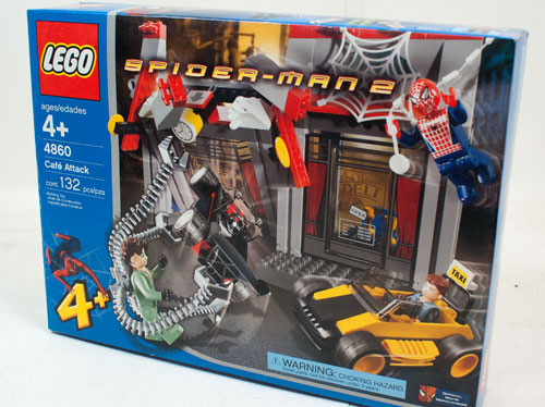 Lego 4860 Spiderman Spider Man Doc Ock Cafe Attack retired 2004 NEW 