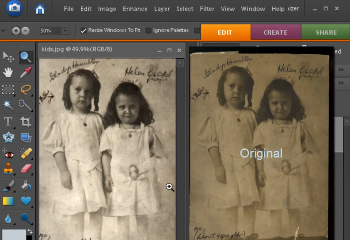Fixing an Old Picture with Photoshop Elements